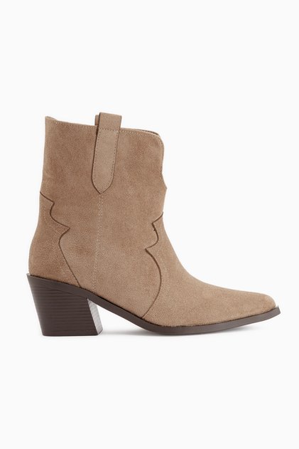 Erica Mink Suede Heeled Western Women's Boots