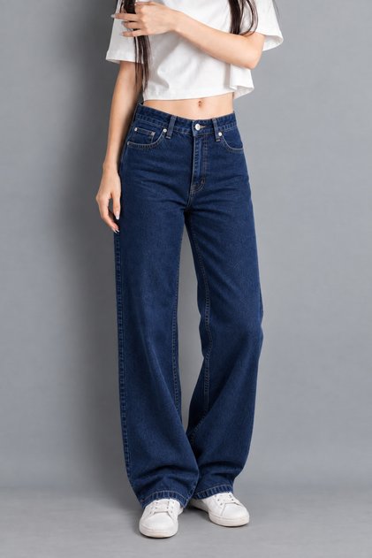 Women's High Waist Lycra Wide Leg Palazzo Stretch Jeans
