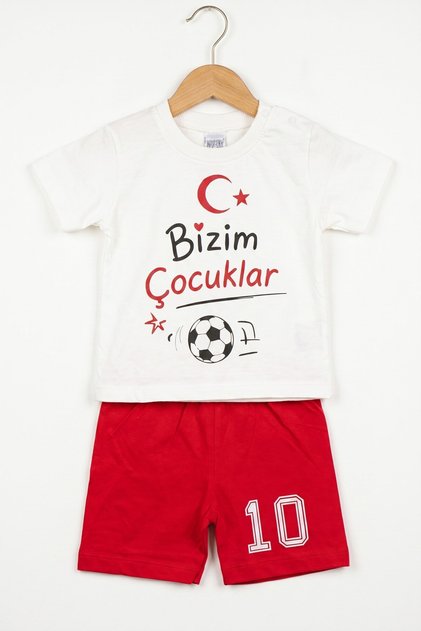 Baby Boy Unisex Our Kids Moon Star Cup Teddy Bear Printed Shorts Summer 2-Piece Set 3-12 Months t
