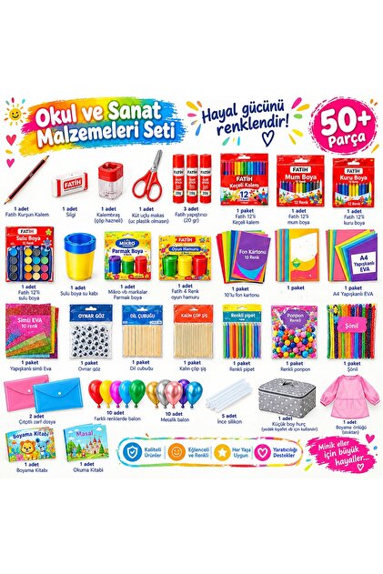 Kırtasiye İhtiyaç Listesi Okul Öncesi Anaokulu Kreş Kırtasiye Seti 50+ Parça