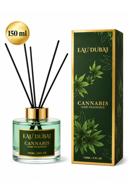 Difuzor de parfum pentru cameră, Cannabis, Difuzor cu bețișoare, 150 ml