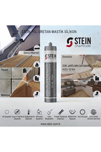 STA651 GRİ YAPIŞTIRICI SIZDIRMAZ PU 50 - POLİÜRETAN MASTİK OTOMOTİV, İNŞAAT, MARİN VE TÜM YÜZEYLERDE MÜKEMMEL YAPIŞMA VE İZOLASYON 310ml.*1ad.