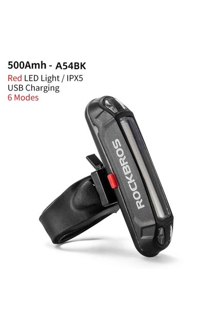 ROCKBROS A54BK -6Modes ROCKBROS Bicycle Light Waterproof Bike Taillight LED USB Rechargable Safety B