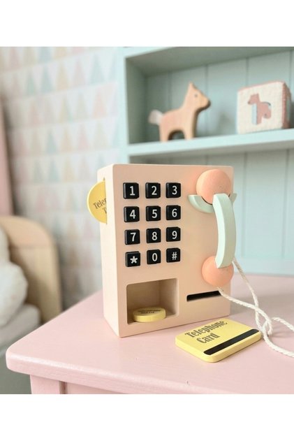 Ahşap Oyuncak Telefon Seti