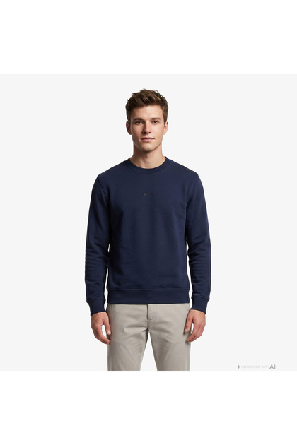 We Small Crew Erkek Mavi Sweatshirt