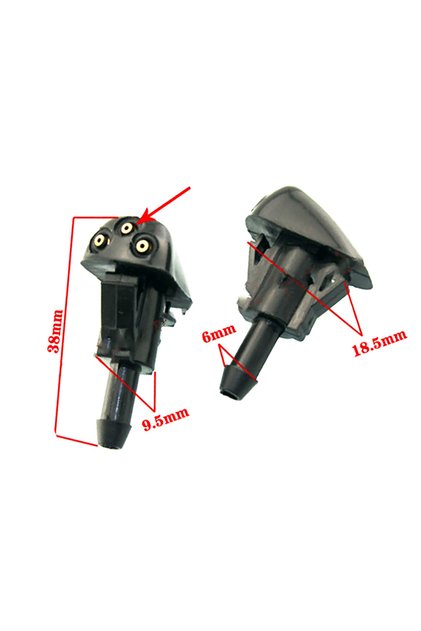 ONE SIZE 2Pcs Universal Car Windshield Wiper Washer Spray Nozzle 3Holes Car Windshield Washer Nozzle