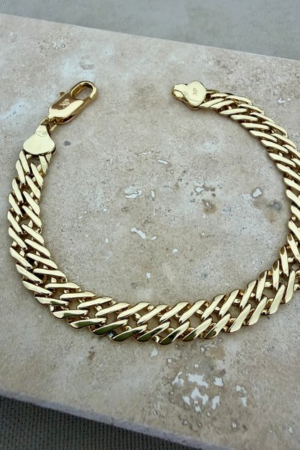 Klasik Gurmet Ezme Zincir Premium 14K Kaplama Bileklik