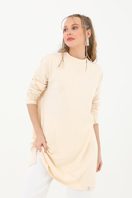 Kadın Basic Tunik - 30726TUN Bej
