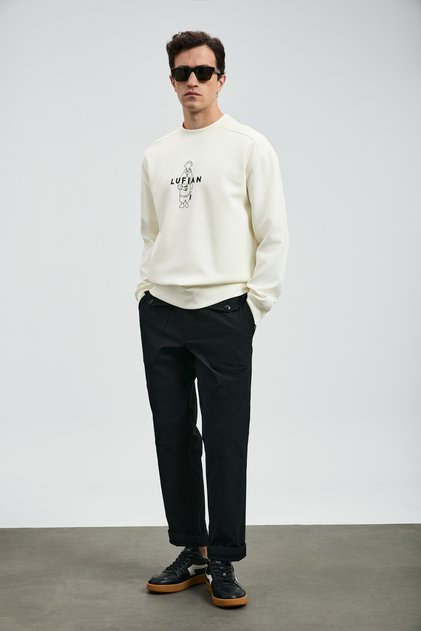 Sımba Erkek Sweatshirt Kırık Beyaz