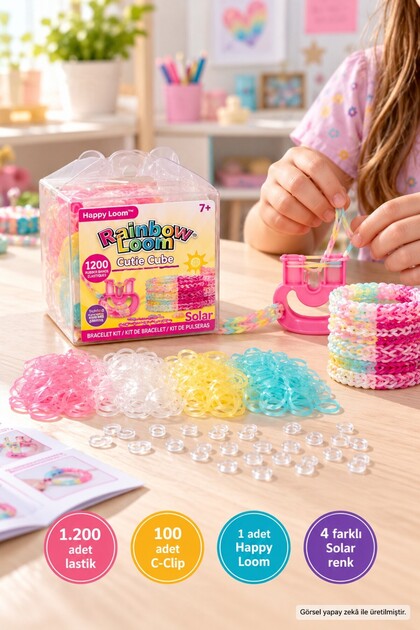 Rainbow Loom Cutie Cube Solar Color Changing Rubber Bracelet Making Set 1200 Rubber A0110