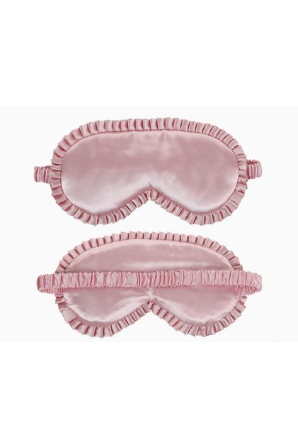 pink with gift 1pcs Premium Silk Eye Mask with Elastic Band for Sleep Travel Lace Trim Eyeshade Ligh