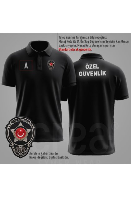 Özel Güvenlik -Regülar Fit Polo Yaka Tişört Siyah