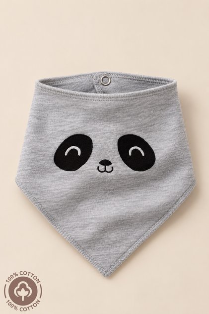 Unisex Baby 100% Organic Cotton Embroidered Baby Drool & Feeding Bib