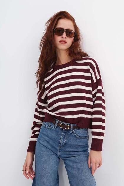 Crew Neck Striped Knitwear Sweater K10329