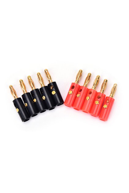 JETTING 10pcs 〔YY32〕10 Pcs/lot Audio Speaker Screw Banana Gold Plate Plugs Connectors 4mm