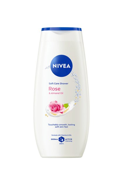 Gel de duș Care & Roses cu ulei de migdale și parfum de trandafir, 250 ml