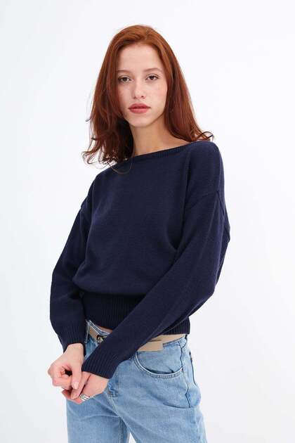 Boat Neck Knitwear Sweater K3526