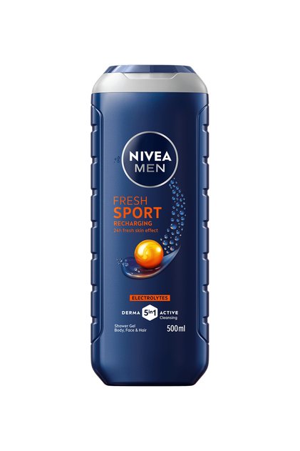 Men Sport Gel de duș 3 în 1, Efect proaspăt 24h, 500 ml