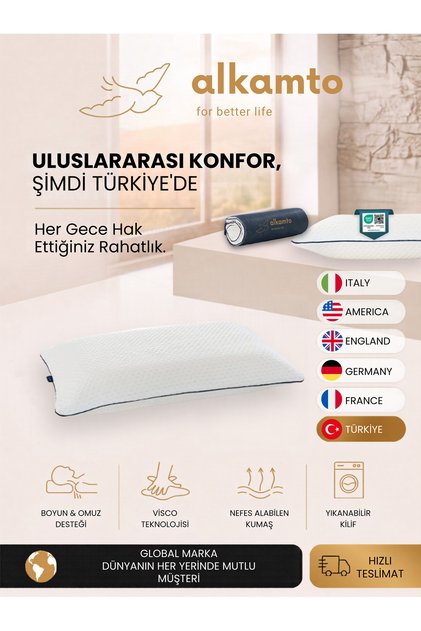 Visco Orthopedic Sleeping Pillow with Neck Support 70X45X12 cm | Hypoallergenic Memory Foam