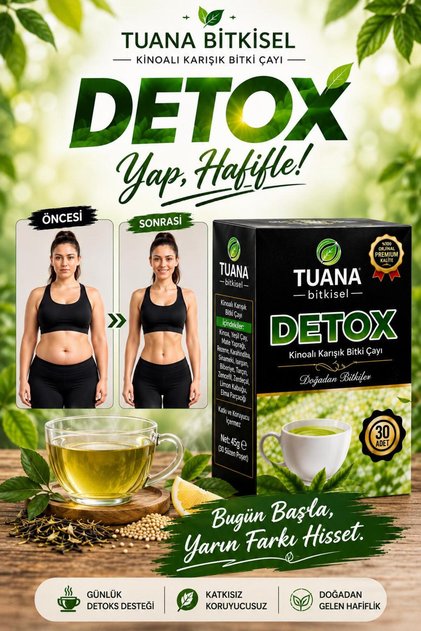 Detox Kinoa Bitkisel Çay 30 LU Süzen poşetı