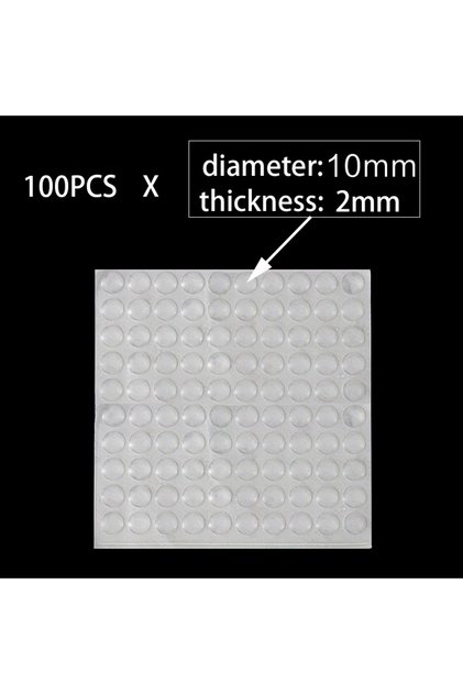 OD10X2mmX100PCS 100 قطعة من مصدات مطاطية ناعمة من السيليكون مضادة للانزلاق وسادات أقدام عازلة ومصد خزانة