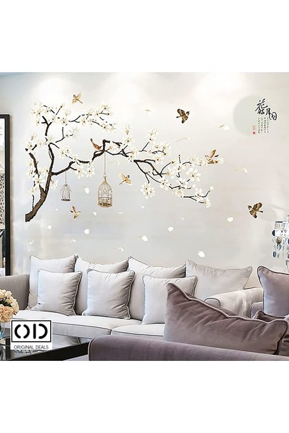 Sticker Decorativ Cireș Japonez Înflorit, pentru Decor și Design Interior