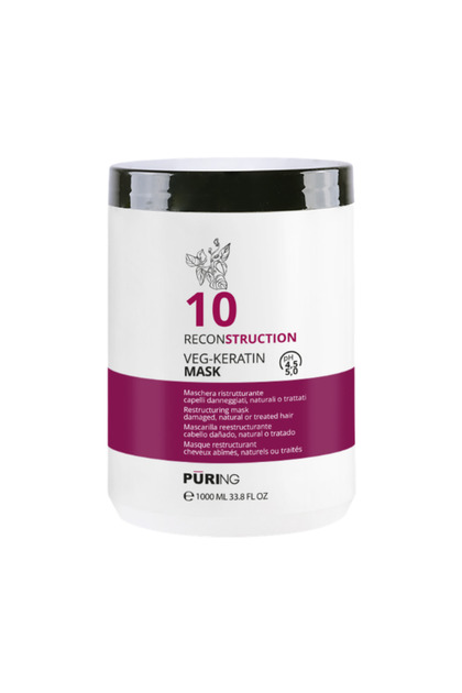 10 Reconstruction Repairing Hair Mask with Herbal Keratin and Amino Acids for Damaged Hair 1000ml
