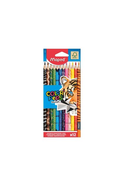 Creioane colorate, 12 buc/set, Animals