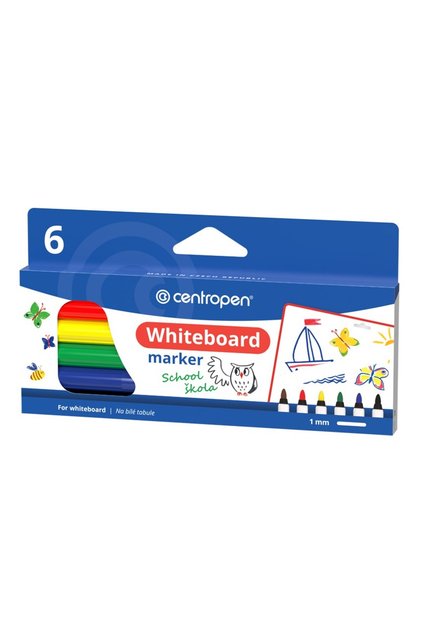 Marker pentru tablă albă, set de 6, 1-2MM, 2507