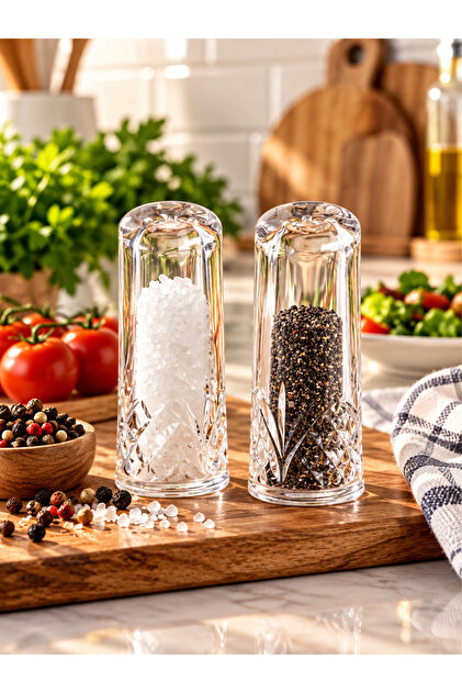 Agave 2 Adet Cam Tuz Ve Karabiberlik Seti – Tuzluk Ve Karabiberlik