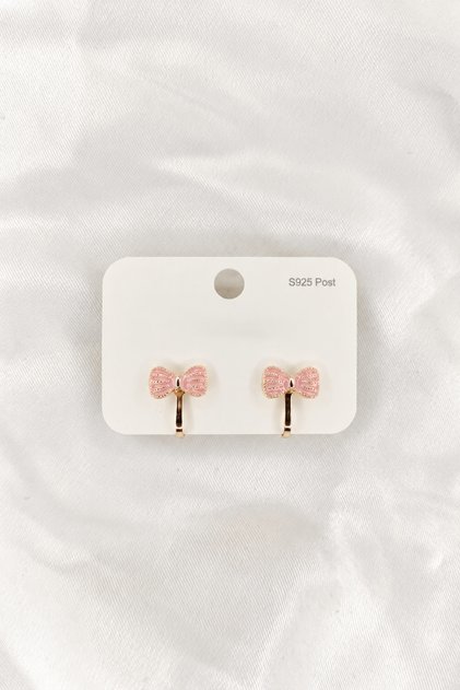 Steel Children's Earrings - Clip-On (Non-Pierced) - Ribbon Model - for Non-Pierced Ears