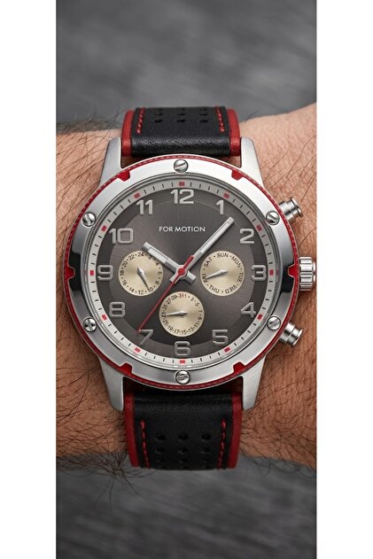 Fm.B03318.05 Functions Active Stylish Leather Cord Men's Wristwatch