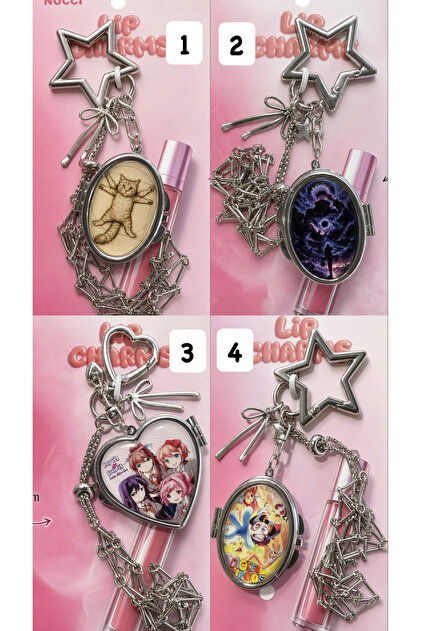 Metal Mirror Keychain Gloss Holder Cute Cat Gojo Hazbin Hotel Anime Characters Acrylic Comes with 1 Piece