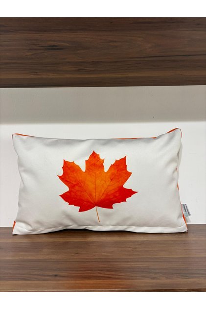 E498A-3050 Autumn Orange Leaf Pattern Throw Pillow Cover