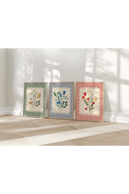 3 Piece Painting with Wooden Frame Qmrc