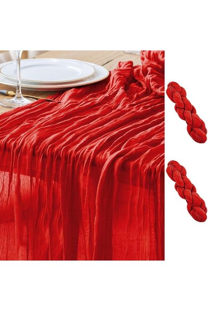 Cheesecloth Table Runner 90x400 cm (13FT) Boho Rustic Wedding Decor - Natural Gauze Tablecloth for B