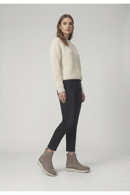 Ghete Damă Chelsea -Suede Earth Edition, Platformă Joasă, Bej Taupe, 40