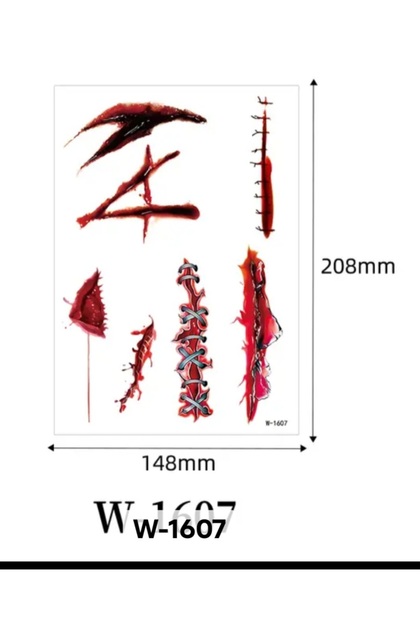 CADILAR BAYRAMI ŬRKŬTŬCŬ GEÇIÇİ VUCUT DÖGMELERİ (5 cc kan)15x21 cm(dövme:5)