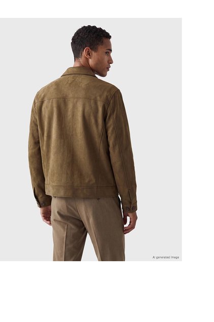 Lcw Vision Beige Regular Fit Shirt Collar Men's Suede Jacket