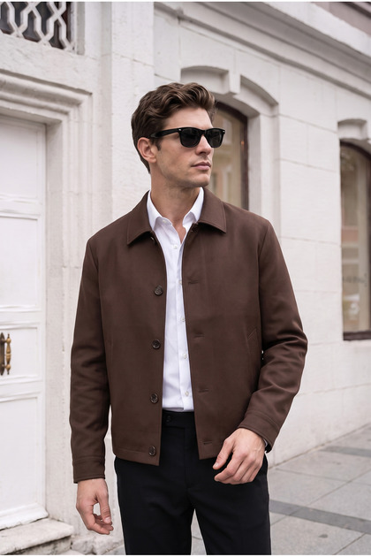 Sporty Stylish Oversize Comfortable Fabric Buttoned Seasonal Jacket