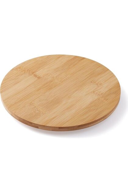 Bamboo Lazy Susan Organizer, Wooden Non Skid Turntable for Kitchen Cabinet Condiment Spice Rack Coun