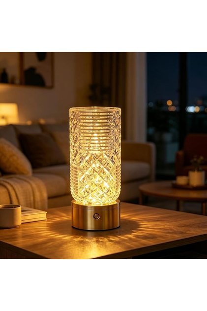 مصابيح طاولة قابلة لإعادة الشحن، مجموعة من مصباحين LED على شكل مزهرية، مصباح طاولة زجاجي قابل لإعادة التعبئة بثلاثة ألوان.