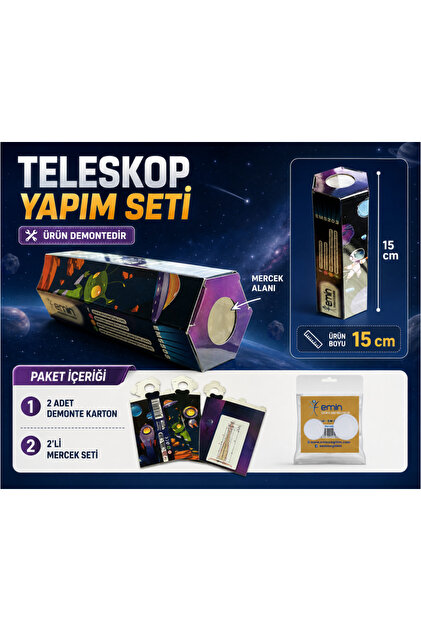 Teleskop Yapım Seti 1 Set Uzay ,Bilim ve teknolojiye olan merakını geliştir.
