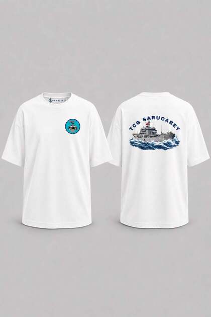 Oversize Tcg Sarucabey Interwaves Design Pocket and Back Printed Unisex T-Shirt