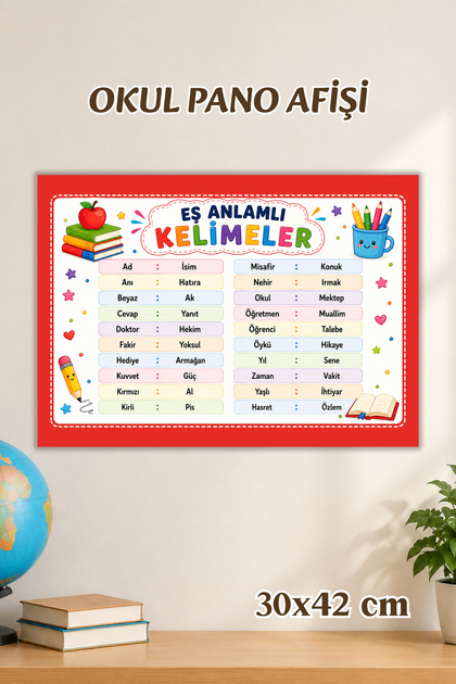 Eş Anlamlı Kelimeler Afişi, İlkokul Eğitici Afiş, Sınıf Panosu İçin Eğitici Posterler, Sınıf Panoları Konsept Hediye Matematik Türkçe Hayat Bilgisi Posterleri, Okul Öncesi Eğitim Afiş Seti