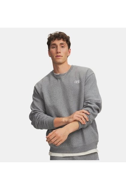 Ua Rıval Flc Crew Castlerock Light Heather / / White Mens 6013447-025