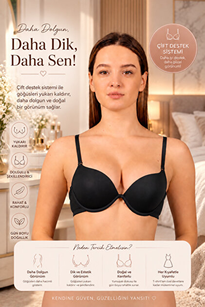 Çift Destekli Ultra Destekli Push Up Sütyen
