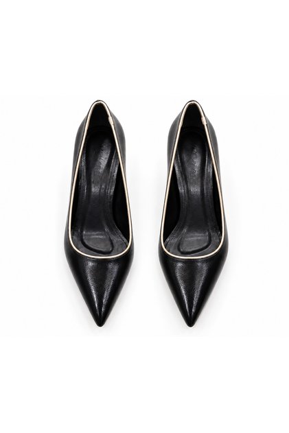 Kadın Kırışık Siyah Topuklu Elen