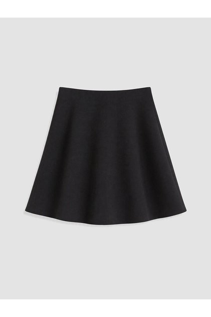 Alita City Lcw Vision Black Crepe Plain Mini Women's Shorts Skirt with a Difference