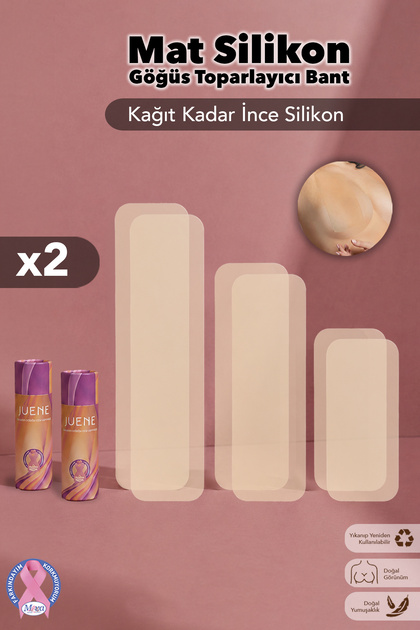 2'li Silikon Göğüs Toparlayıcı Bant - Toparlayıcı Dikleştirici Dekolte Abiye İçin Şekillendirici Bant